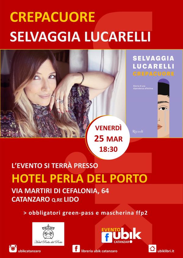 images Venerdì a Catanzaro Selvaggia Lucarelli presenta il suo libro 
“Crepacuore. Storia di una dipendenza affettiva”