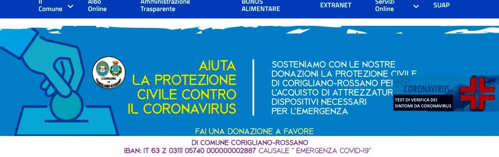 Coronavirus. A Corigliano Rossano triage virtuale su sito istituzionale. Una chat aiuta ad individuare i sintomi