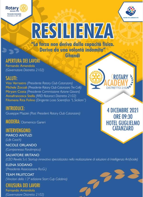 images Catanzaro. "Resilienza": sabato l'incontro promosso dal Rotary Distretto 2102
