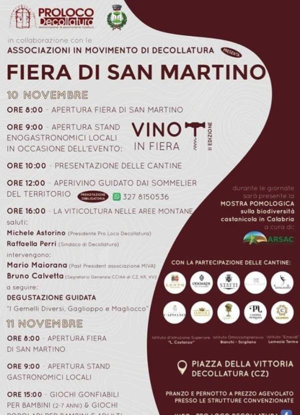 images Decollatura pone l'accento sul vino: 10 e 11 Novembre torna la Fiera di San Martino
