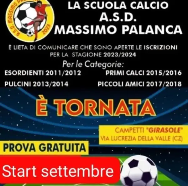 images Catanzaro, il ritorno della Scuola Calcio "Massimo Palanca": si parte l'11 settembre