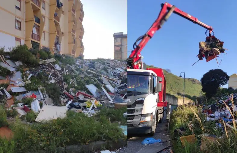 images Catanzaro, operazione di bonifica in viale Isonzo: rimossi quintali di rifiuti abbandonati