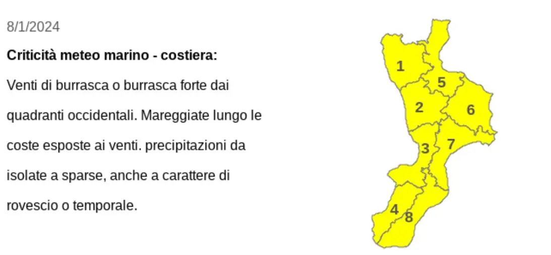 images Continua il maltempo, allerta gialla in Calabria anche domani: rischio più alto sulla costa