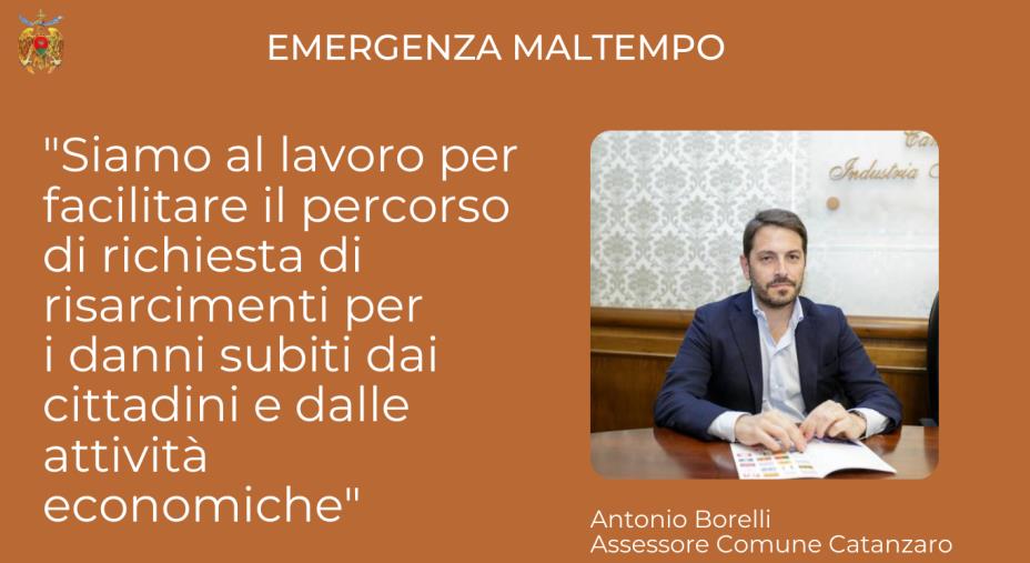 Alluvione a Catanzaro, Borelli: "Lavoriamo per facilitare le richieste di risarcimento danni"