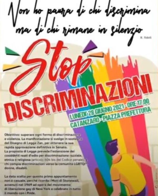 images Il 28 giugno #catanzaronondiscrimina scende in piazza per dire no alle discriminazioni