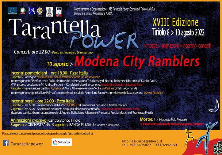 images Dall'8 al 10 agosto il “Tarantella Power” a Tiriolo: grande attesa per il concerto dei Modena City Ramblers