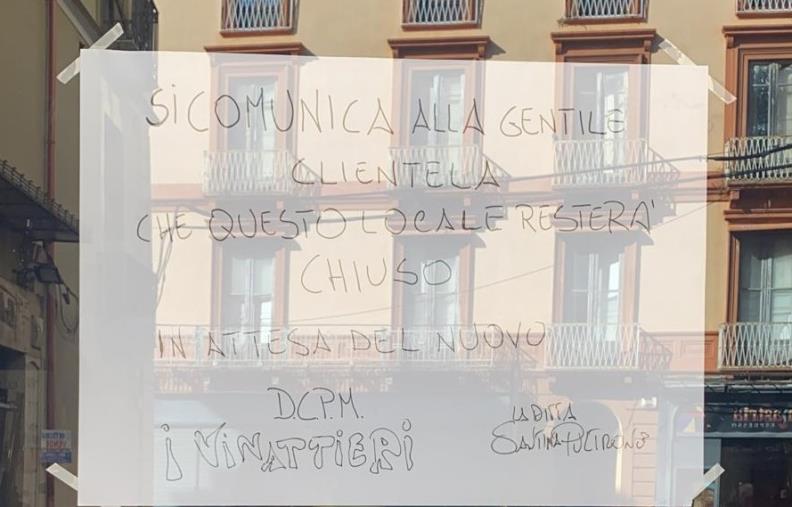 images "Chiuso in attesa del nuovo Dpcm", il ristorante "I Vinattieri" abbassa le serrande nel centro storico di Catanzaro