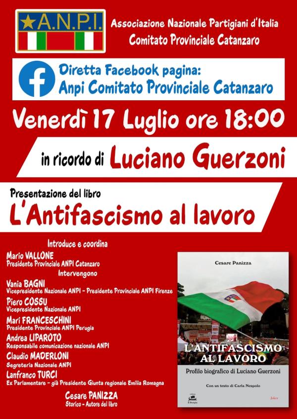 Anpi Catanzaro ricorda Luciano Guerzoni con la presentazione di un libro