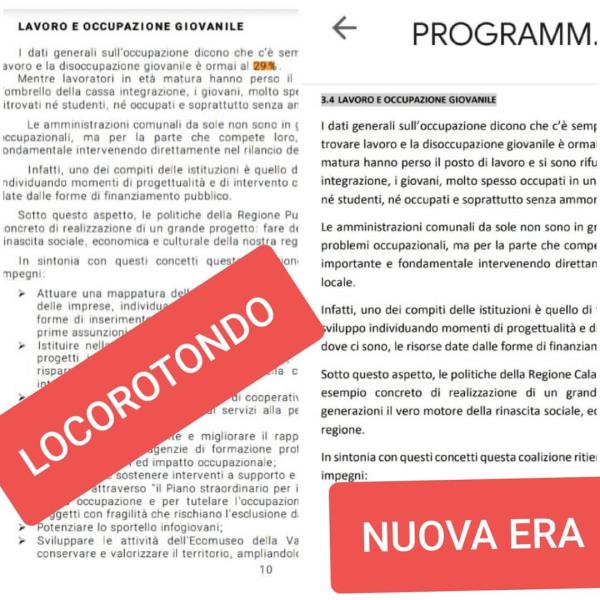 images Comunali con il botto a Girifalco. Il programma “La Nuova Era” copiato da "Locorotondo Democratica" del 2011