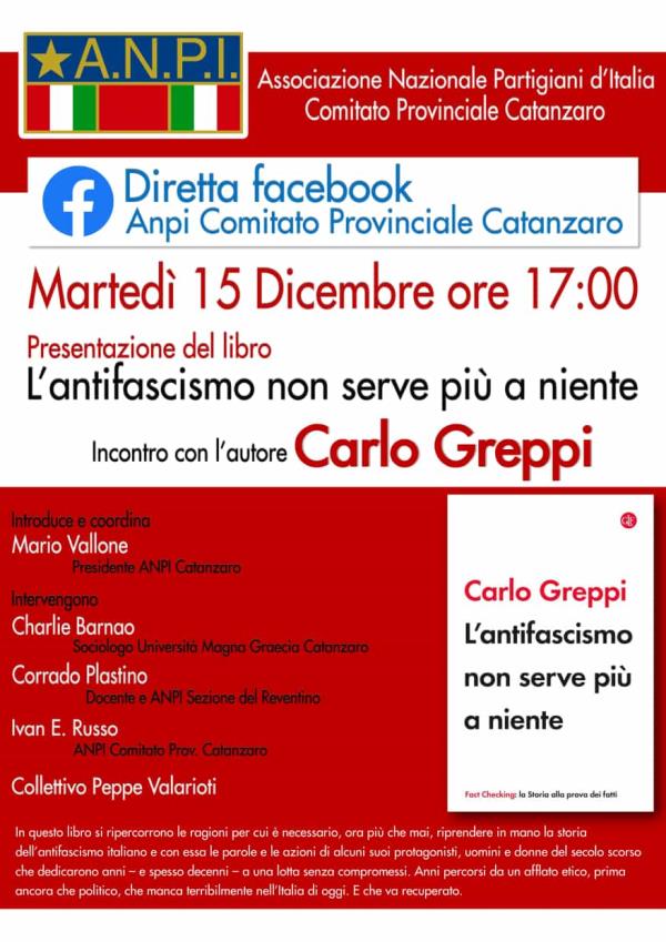 images L'Anpi presenta in diretta facebook “L'antifascismo non serve più a niente” di Carlo Greppi 