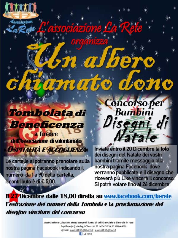 images Squillace. Torna "Un albero chiamato dono", l'evento di Natale dell'associazione "La Rete"