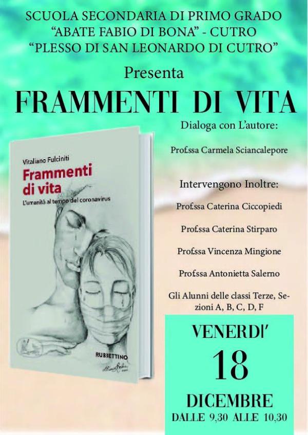 images Domani nella scuola “Abate Fabio Di Bona”( San Leonardo di Cutro) la presentazione di “Frammenti di vita”,  l'ultimo libro di Vitaliano Fulciniti