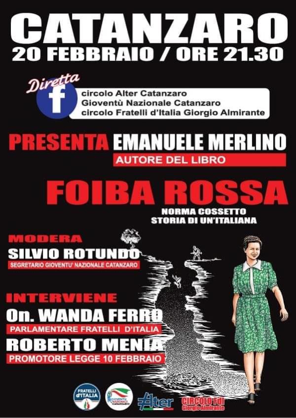 images "Foiba rossa. Norma Cossetto, storia di un'italiana", oggi in diretta facebook la presentazione del libro di Emanuele Merlino 