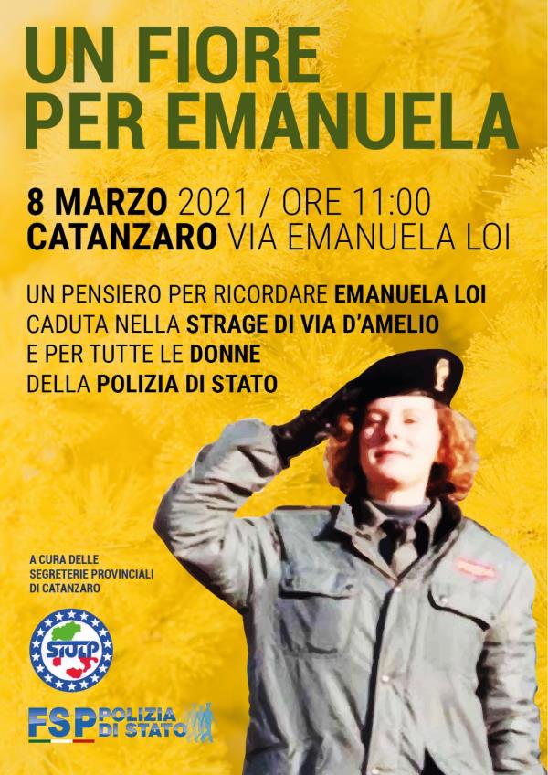 Catanzaro. L'8 marzo Fsp e Siulp ricorderanno Emanuela Loi e tutte le donne della Polizia di Stato