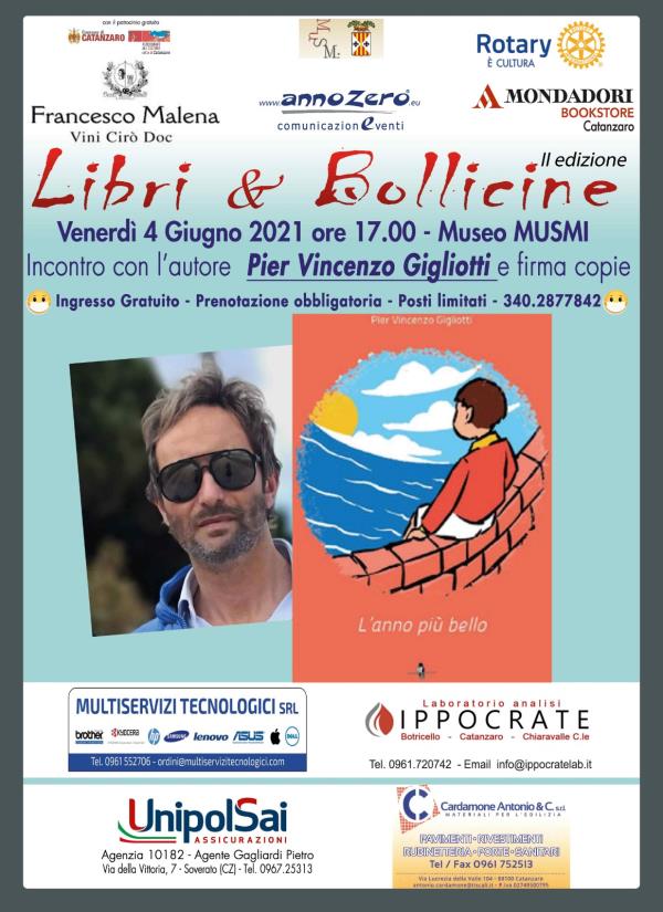 images Catanzaro. Al Musmi continua la rassegna "Libri & bollicine" con il libro di Pier Vincenzo Gigliotti 