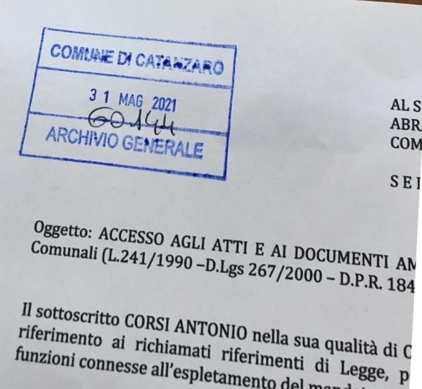 images Catanzaro. Commissioni consiliari e gettoni 2021: Corsi richiede l'accesso agli atti 