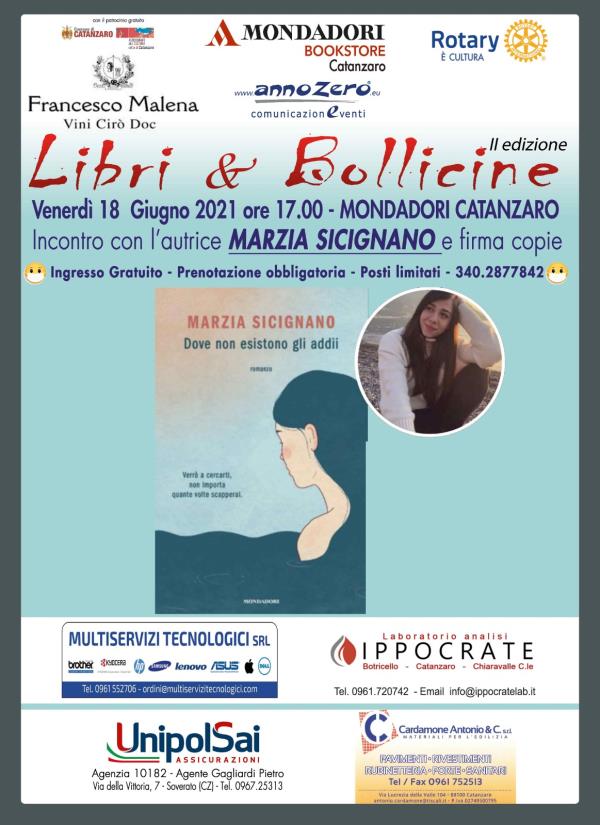 images Catanzaro. "Libri & bollicine", il 18 giugno la presentazione del libro di Marzia Sicignano alla Mondadori