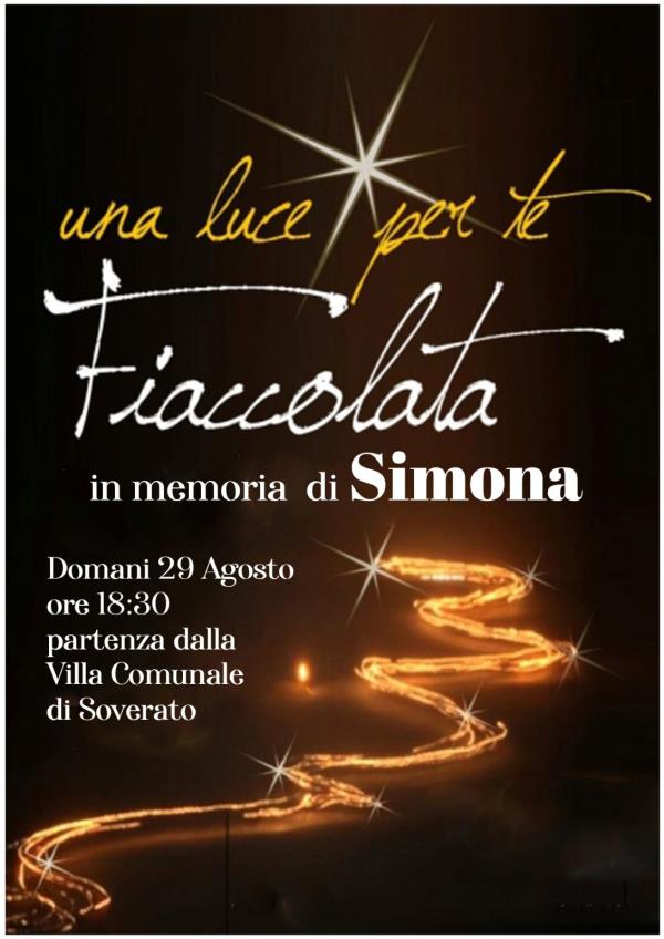 images La città di Soverato dedica una Fiaccolata a Simona Cavallaro