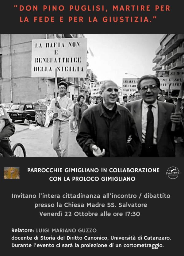 images Gimigliano. Le parrocchie e la Pro-loco inaugurano una serie di incontri su "Don Pino Puglisi, martire per la fede e la giustizia"