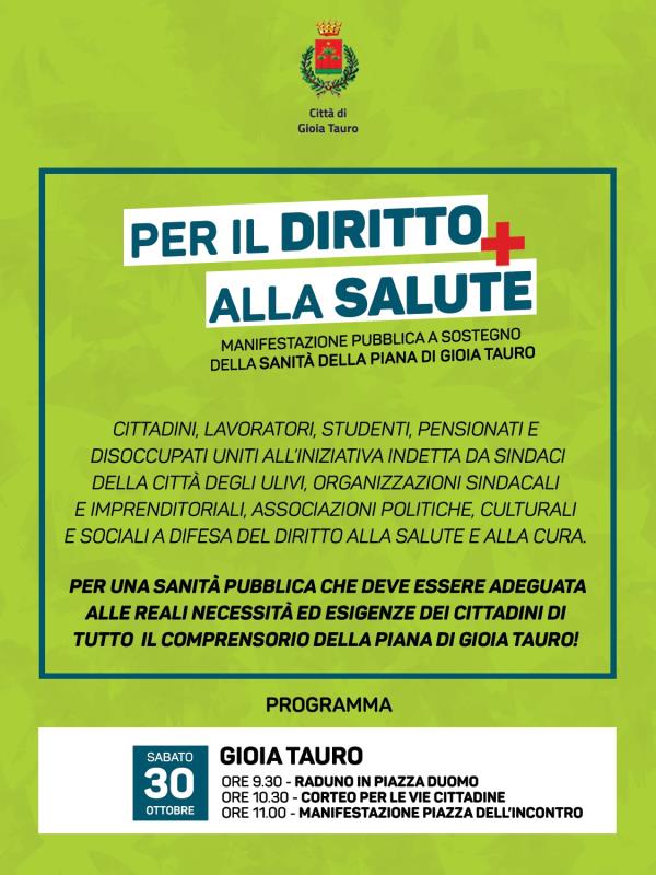 images Diritto alla salute, sabato "Potere al Popolo Calabria" sarà a Gioia Tauro per la manifestazione sulla sanità pubblica