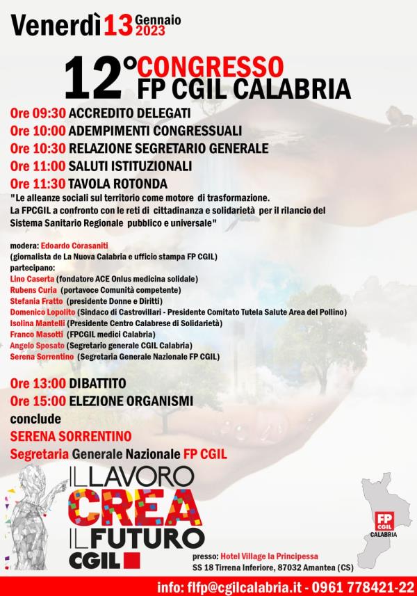 images Venerdì ad Amantea il dodicesimo congresso della Funzione Pubblica Cgil Calabria