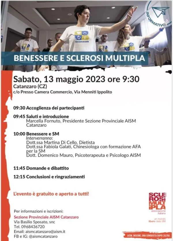 Benessere e Sclerosi multipla: appuntamento multidisciplinare a Catanzaro