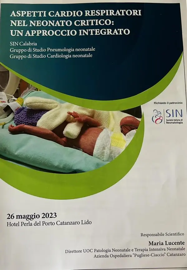 “Interazioni  cardiopolmonari nel neonato critico: un approccio integrato”, ieri tecnici ed esperti a confronto a Catanzaro