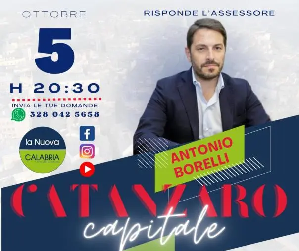images Seconda puntata di Catanzaro Capitale, ospite l'assessore Borelli: oggi la diretta dalle 20.30 