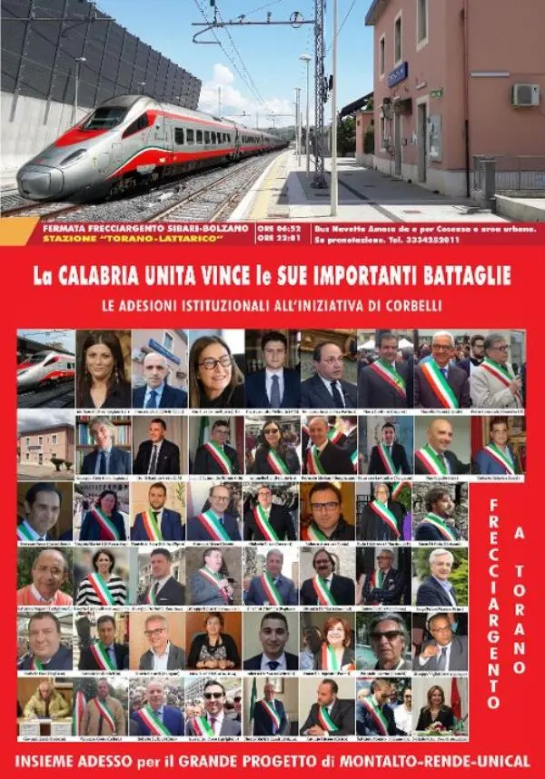 Corbelli (Diritti Civili) sul Frecciarossa Sibari-Bolzano: “Perché non fu possibile dirottarlo a Castiglione“