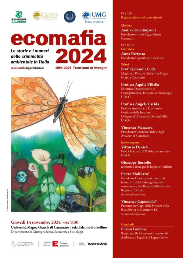 Ecomafia 2024, Legambiente Calabria celebra i 30 anni di impegno con un incontro all’UMG