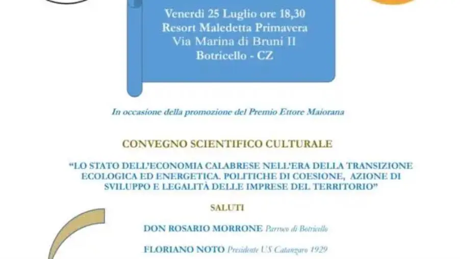 A Botricello un convegno sull’economia calabrese nell’era della transizione ecologica ed energetica