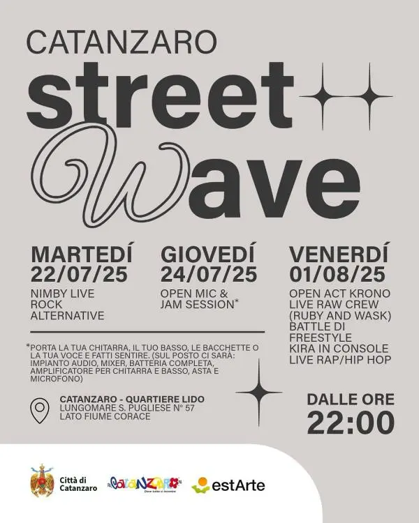 images Catanzaro Street Wave, stasera la serata conclusiva sul lungomare Pugliese: il programma 
