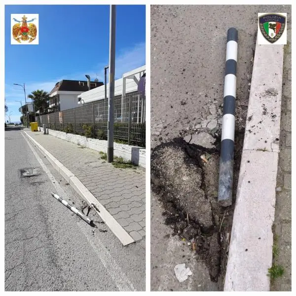 images Catanzaro, 6 paletti dissuasori abbattuti in via Sant'Elena: la Polizia Locale individua il trasgressore e lo sanziona