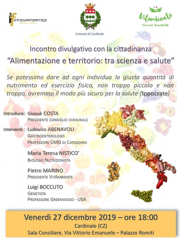 images Cardinale, venerdì 27 dicembre incontro divulgativo su alimentazione e territorio