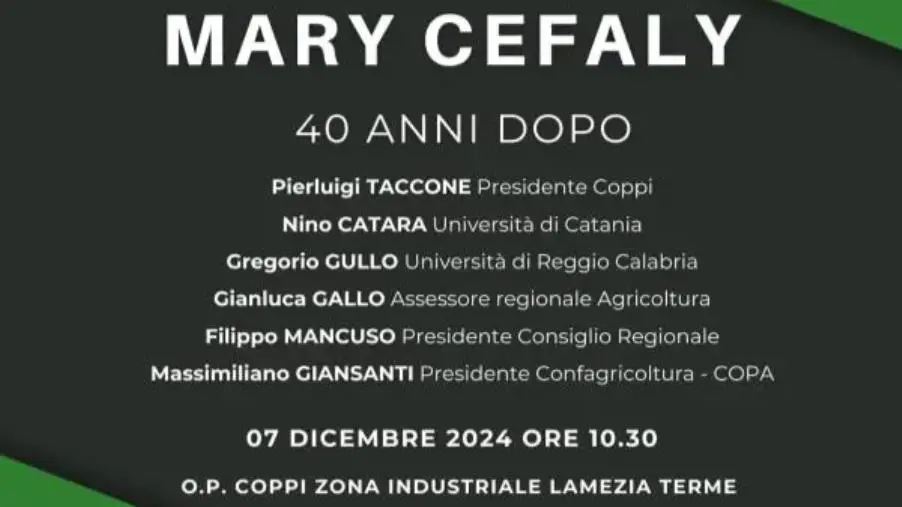 Mary Cefaly, un'imprenditrice illuminata: le celebrazioni il 7 dicembre a Lamezia Terme
