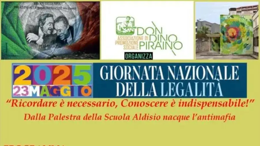 Il 23 maggio giornata nazionale della legalità, a Catanzaro l'iniziativa "dalla palestra della
Scuola Aldisio nacque l’antimafia"
