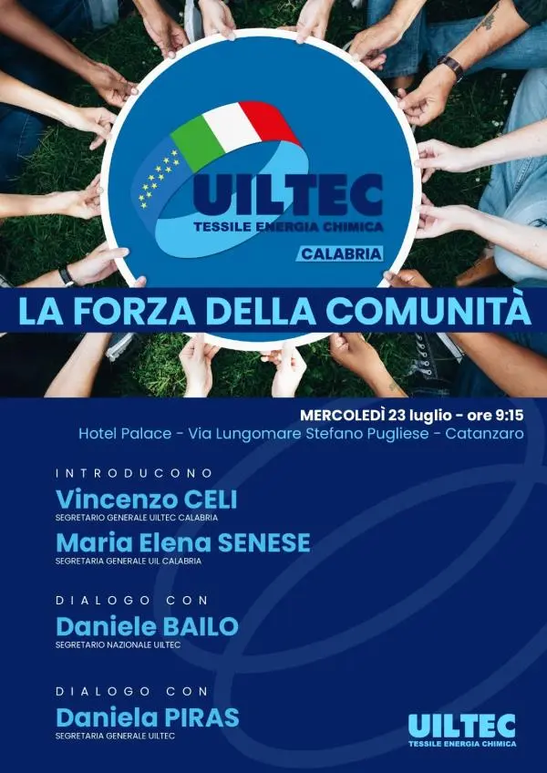 “La Forza della Comunità”, a Catanzaro la giornata di formazione di UILTEC Calabria 