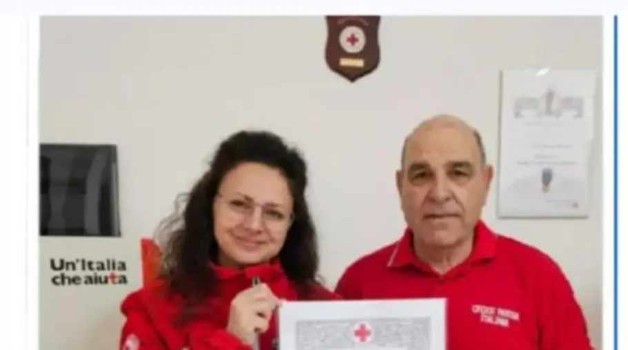 Al volontario Salvatore Di Marzo è stato Conferito il Diploma di Benemerenza della Croce Rossa Italiana
