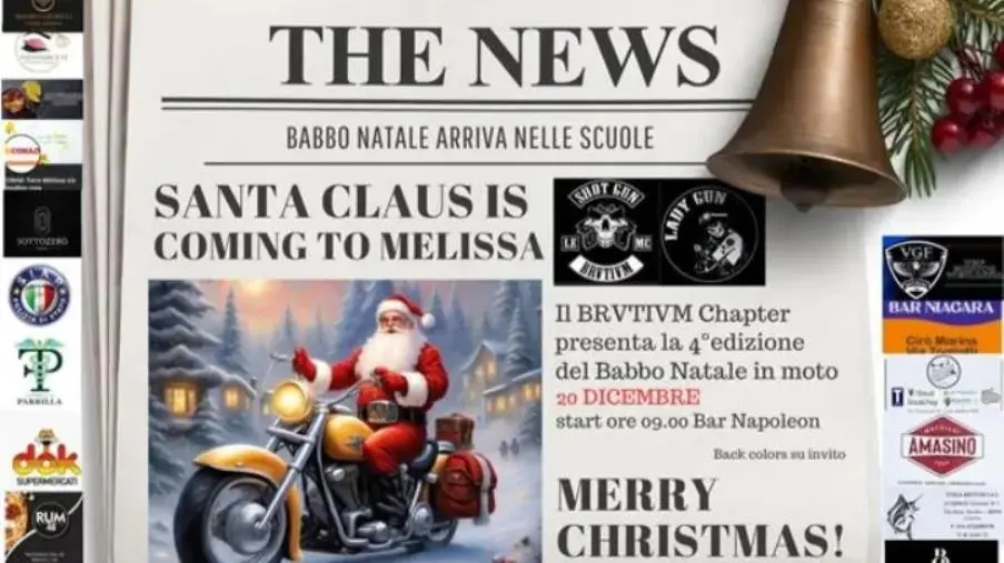 A Torre Melissa Babbo Natale arriva in moto per la IV edizione del 'Shotgun Brvtivm' 