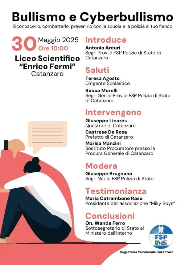 images Catanzaro, "Bullismo e cyberbullismo": al Liceo 'Fermi' l'incontro promosso da Fsp Polizia