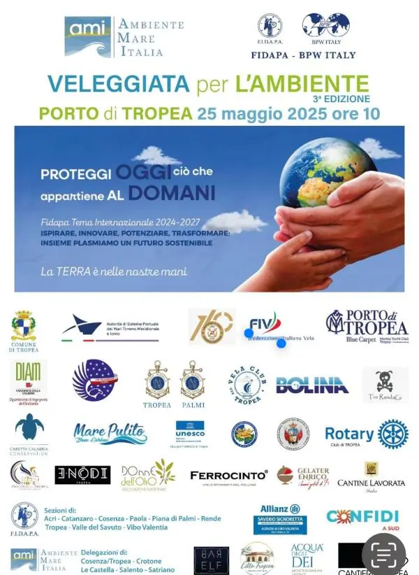 images Fidapa e AMI uniscono le forze: il 25 maggio a Tropea la 'Veleggiata per l’Ambiente 2025'