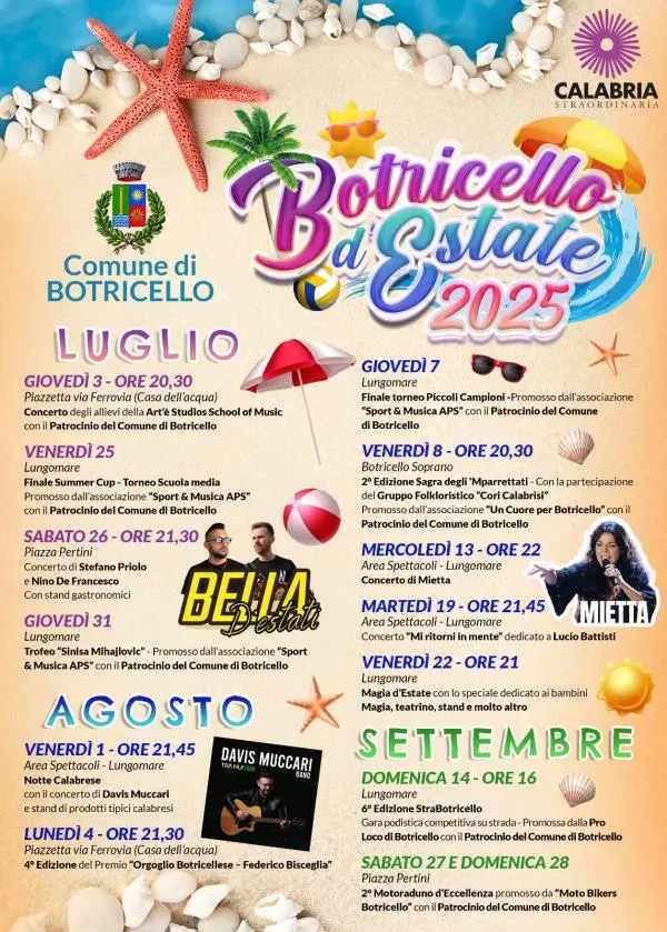 Estate a Botricello, un ricco programma di eventi da luglio a settembre (IL CARTELLONE)

 