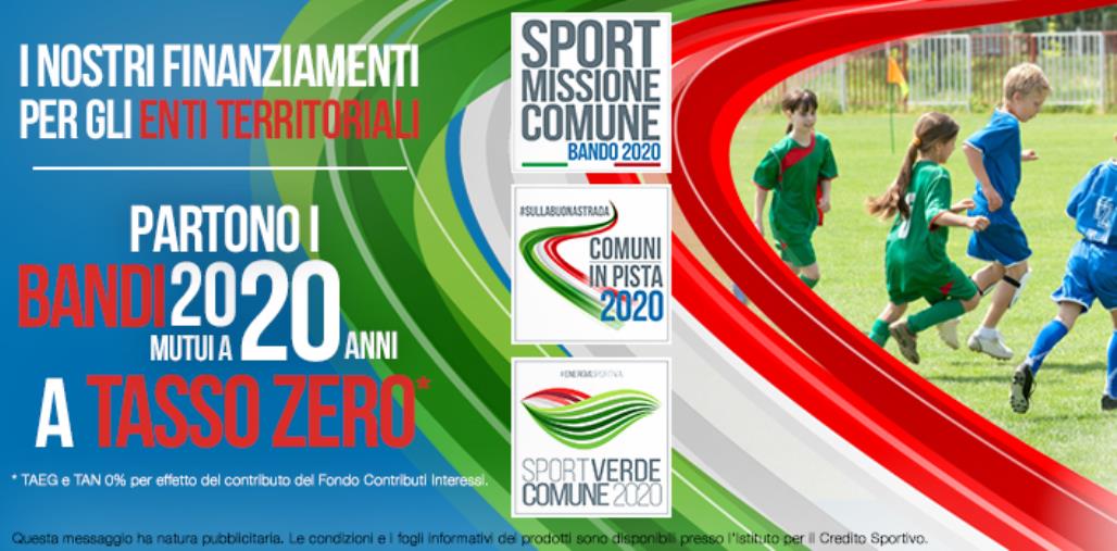 images Credito Sportivo: pubblicati i bandi 2020 per gli enti territoriali