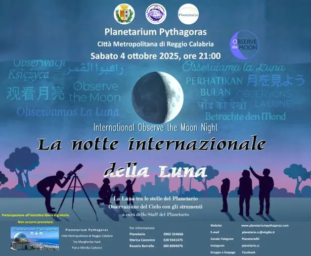 Reggio, al Planetarium Pythagoras si celebra la XVI edizione de “La Notte internazionale della Luna”