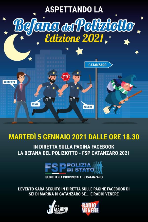 images Befana del Poliziotto a Catanzaro. Morelli (Fsp): “Una ricorrenza che ci vede da sempre presenti a dispetto del covid"