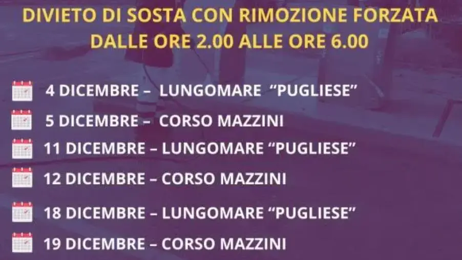 Stanotte divieto di sosta su Corso Mazzini per consentire il lavaggio delle strade: il calendario degli interventi 
