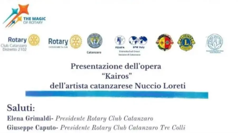 Il Rotary Club di Catanzaro ospita la presentazione della nuova opera dell'artista catanzarese Nuccio Loreti
