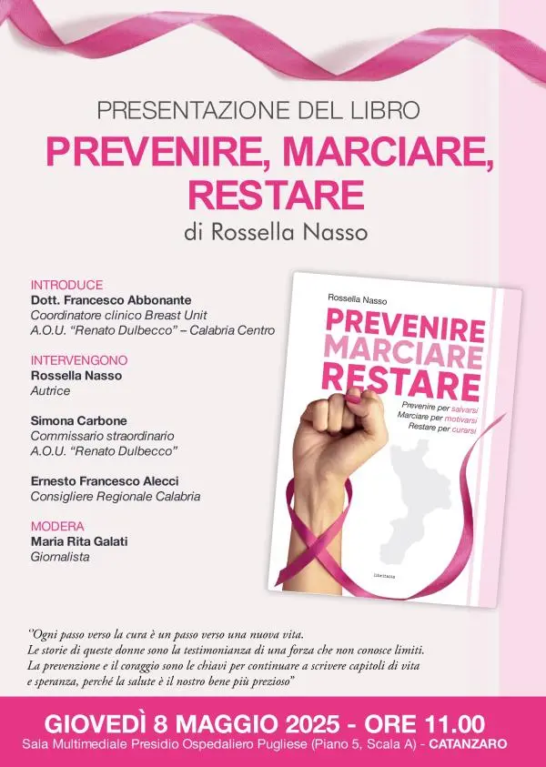 “Prevenire, Marciare, Restare”, giovedì la presentazione del libro di Rossella Nasso 