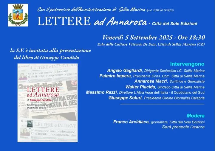 images A Sellia Marina la presentazione del libro "Lettere ad Annarosa" di Giuseppe Candido