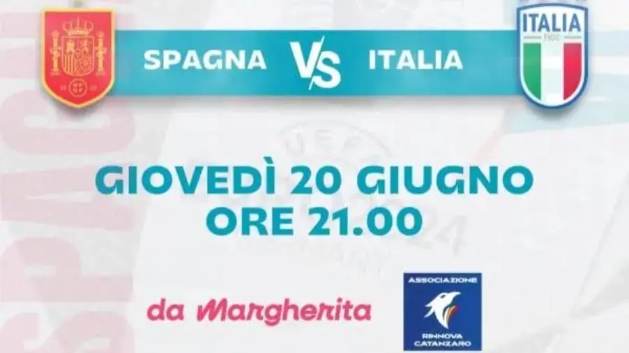 Europei di calcio, stasera il match Spagna-Italia sul maxischermo in Villa Margherita
